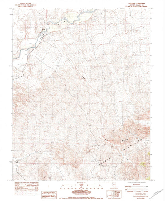 Classic USGS Riverside Nevada 7.5'x7.5' Topo Map Image