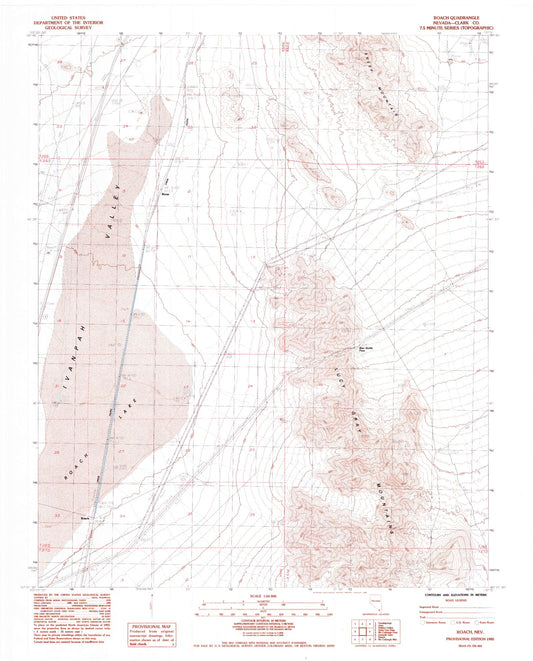 Classic USGS Roach Nevada 7.5'x7.5' Topo Map Image