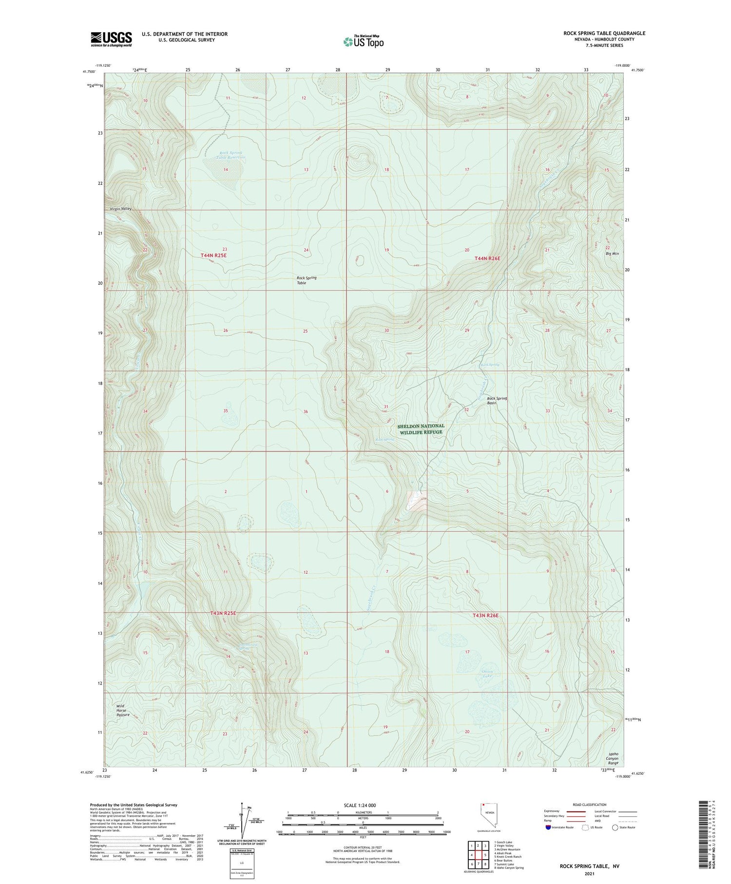 Rock Spring Table Nevada US Topo Map Image