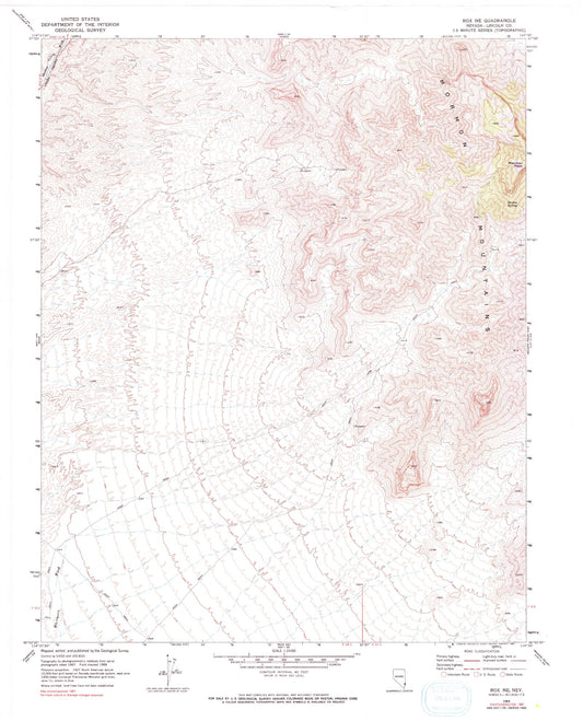 Classic USGS Rox NE Nevada 7.5'x7.5' Topo Map Image