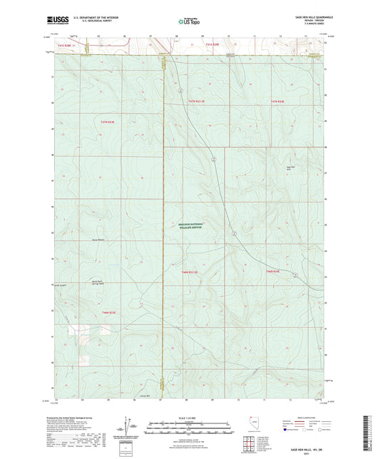 Sage Hen Hills Nevada US Topo Map Image