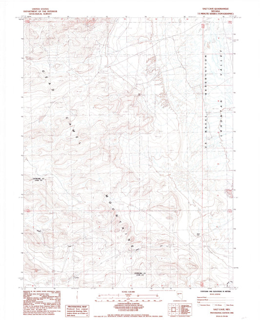 Classic USGS Salt Cave Nevada 7.5'x7.5' Topo Map Image