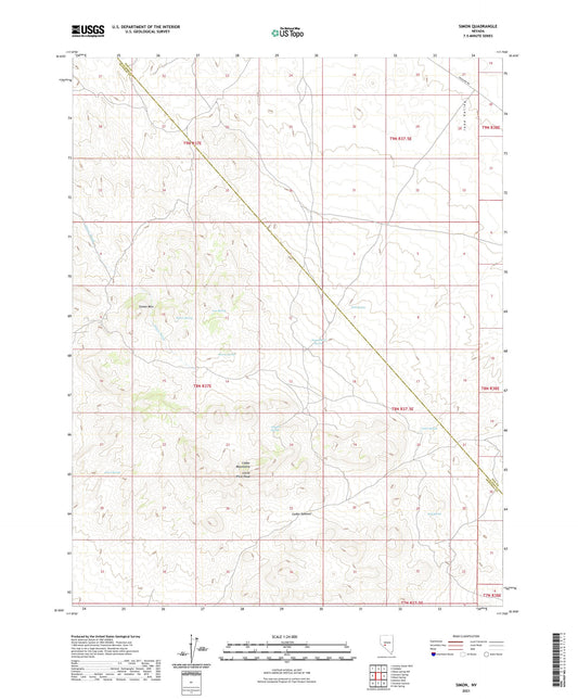 Simon Nevada US Topo Map Image