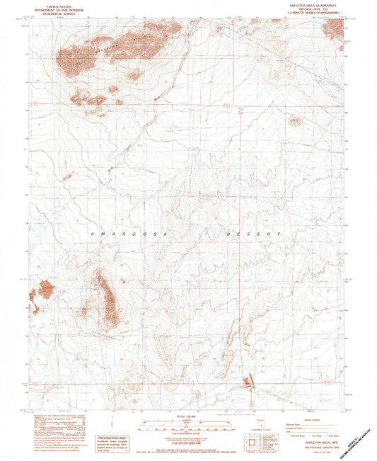 Classic USGS Skeleton Hills Nevada 7.5'x7.5' Topo Map Image