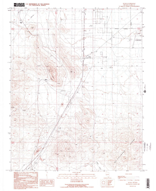 Classic USGS Sloan Nevada 7.5'x7.5' Topo Map Image