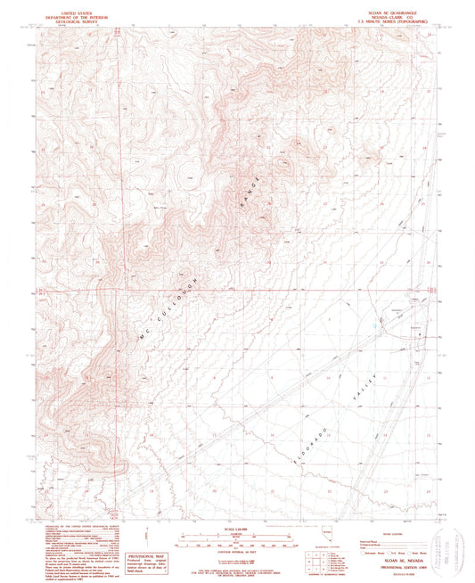 Classic USGS Sloan SE Nevada 7.5'x7.5' Topo Map Image