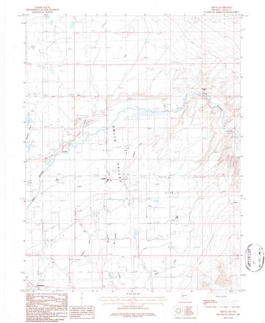 Classic USGS Smith Nevada 7.5'x7.5' Topo Map Image
