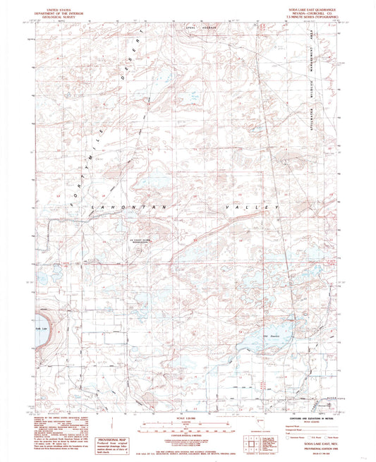 Classic USGS Soda Lake East Nevada 7.5'x7.5' Topo Map Image
