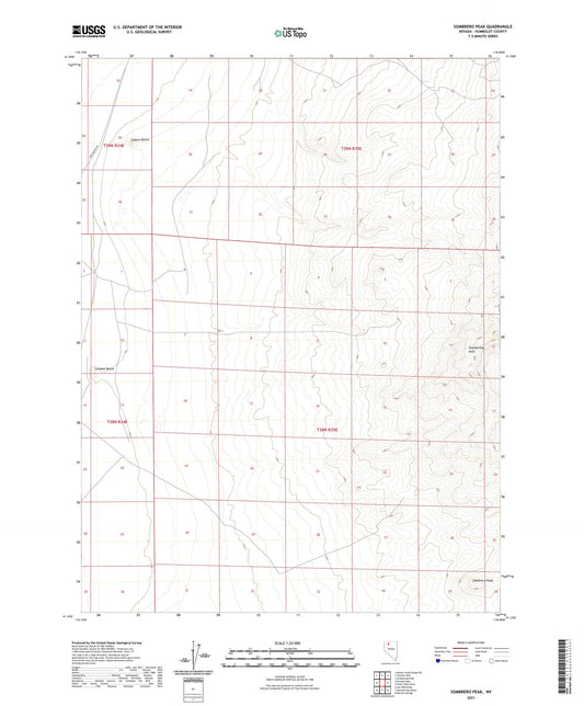 Sombrero Peak Nevada US Topo Map Image