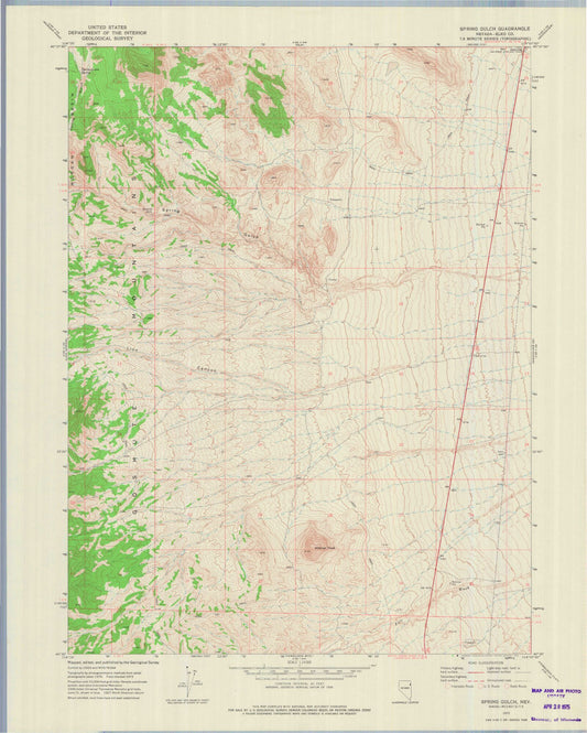 Classic USGS Spring Gulch Nevada 7.5'x7.5' Topo Map Image