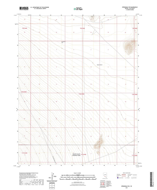 Springdale SW Nevada US Topo Map Image