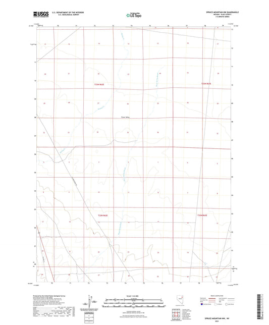 Spruce Mountain NW Nevada US Topo Map Image