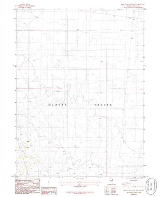 Classic USGS Spruce Mountain NW Nevada 7.5'x7.5' Topo Map Image