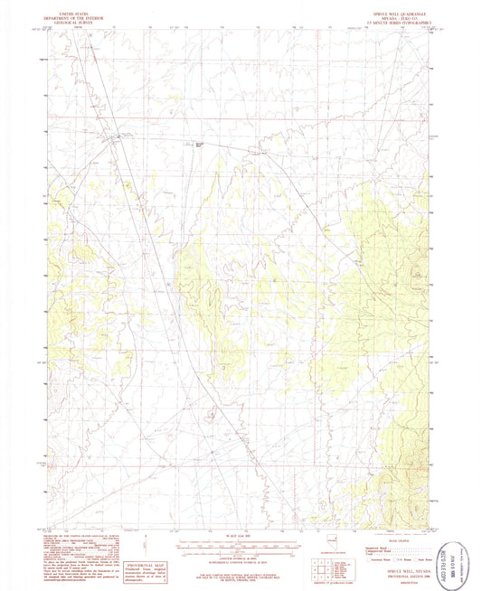 Classic USGS Spruce Well Nevada 7.5'x7.5' Topo Map Image