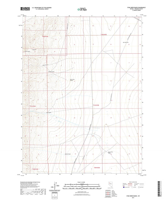 Star Creek Ranch Nevada US Topo Map Image