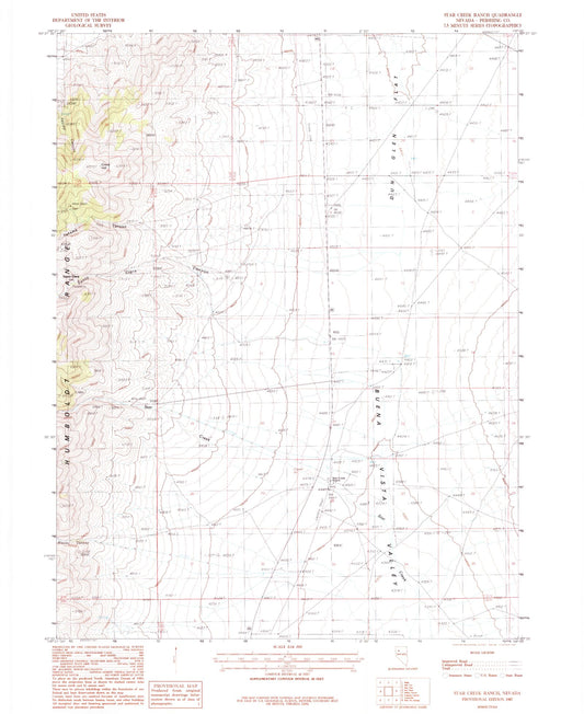 Classic USGS Star Creek Ranch Nevada 7.5'x7.5' Topo Map Image