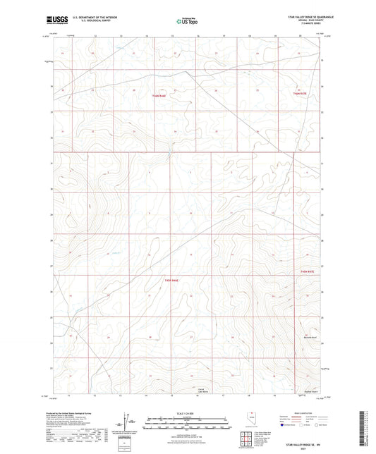 Star Valley Ridge SE Nevada US Topo Map Image