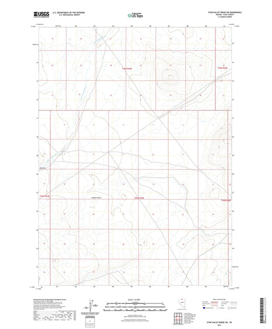 Star Valley Ridge SW Nevada US Topo Map Image