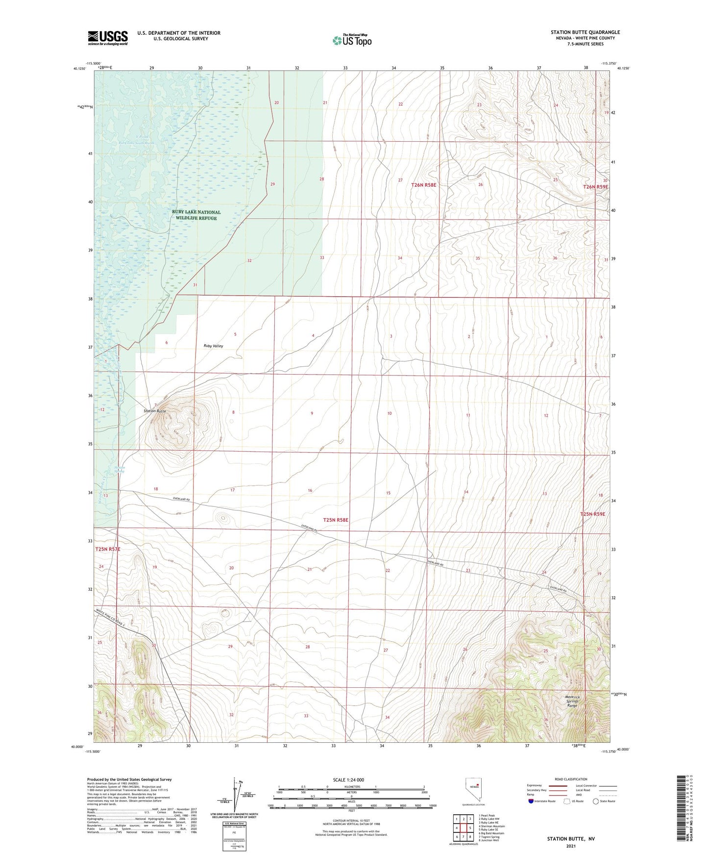 Station Butte Nevada US Topo Map Image