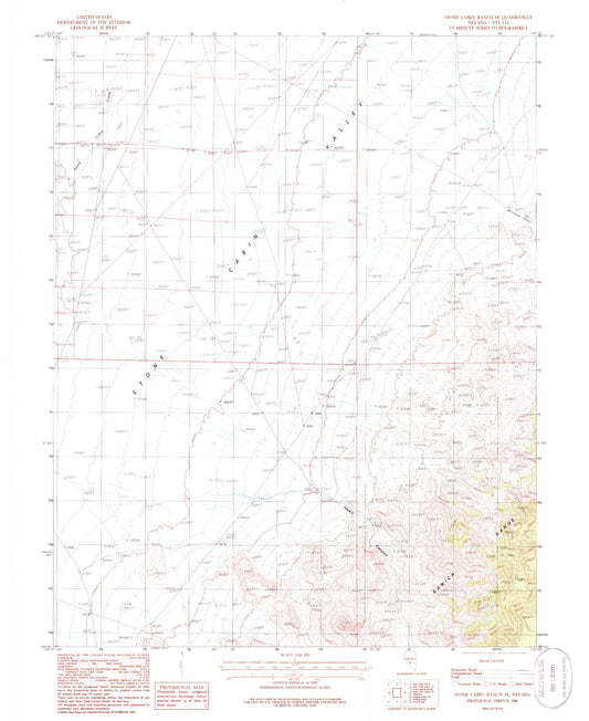 Classic USGS Stone Cabin Ranch SE Nevada 7.5'x7.5' Topo Map Image