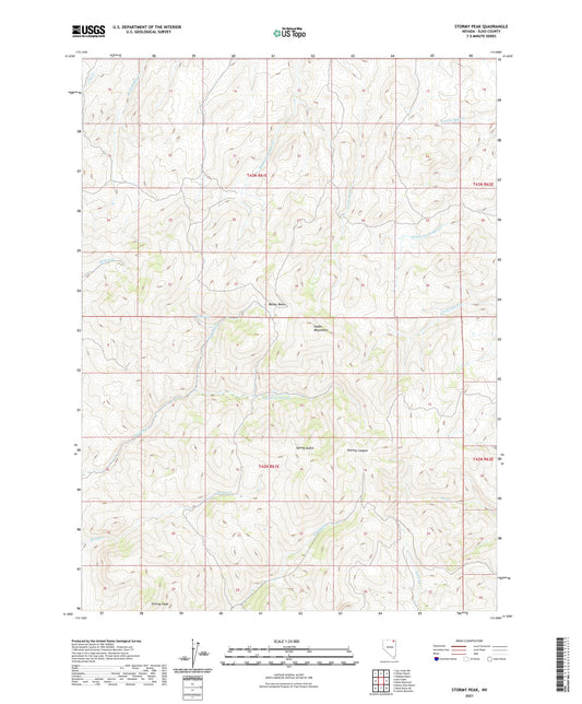 Stormy Peak Nevada US Topo Map Image