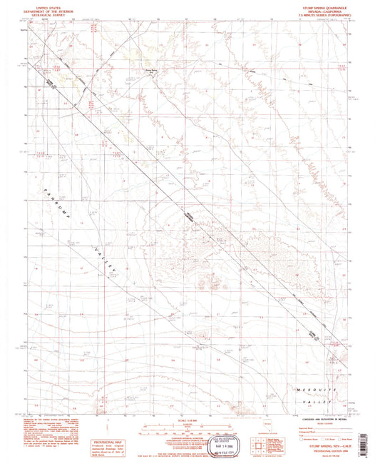 Classic USGS Stump Spring Nevada 7.5'x7.5' Topo Map Image