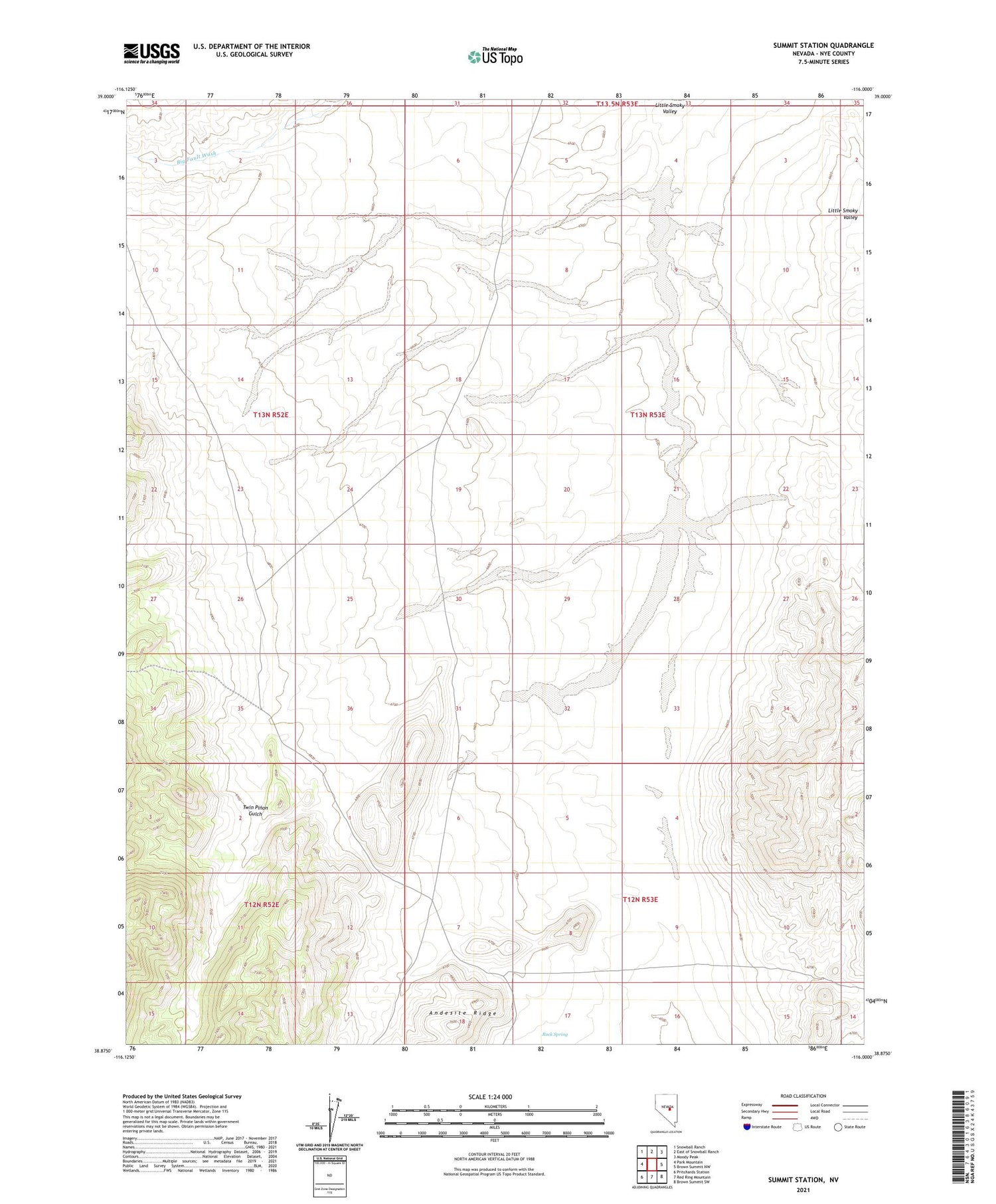 Summit Station Nevada US Topo Map Image