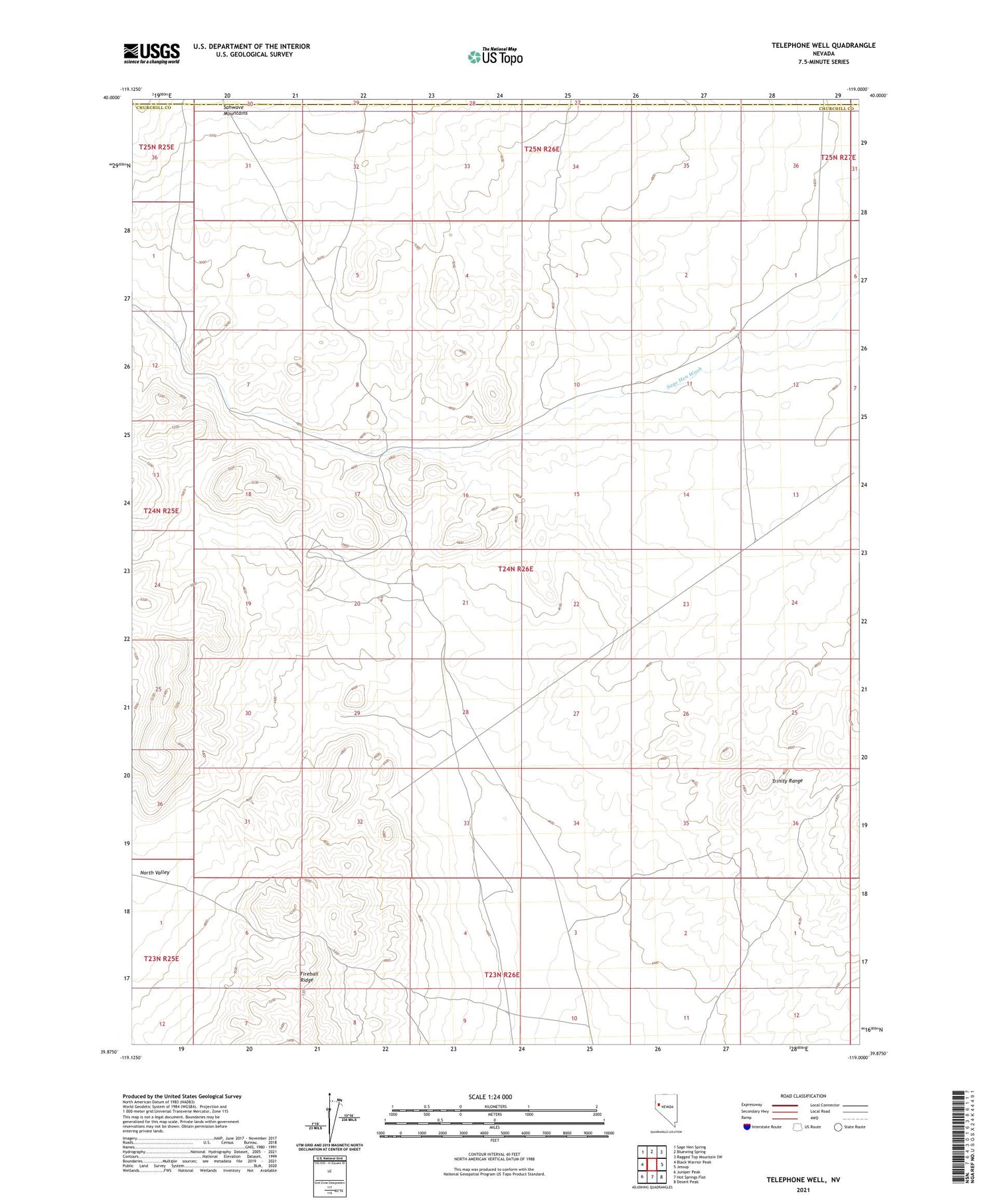 Telephone Well Nevada US Topo Map Image