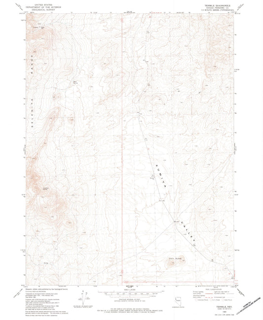 Classic USGS Tenmile Nevada 7.5'x7.5' Topo Map Image