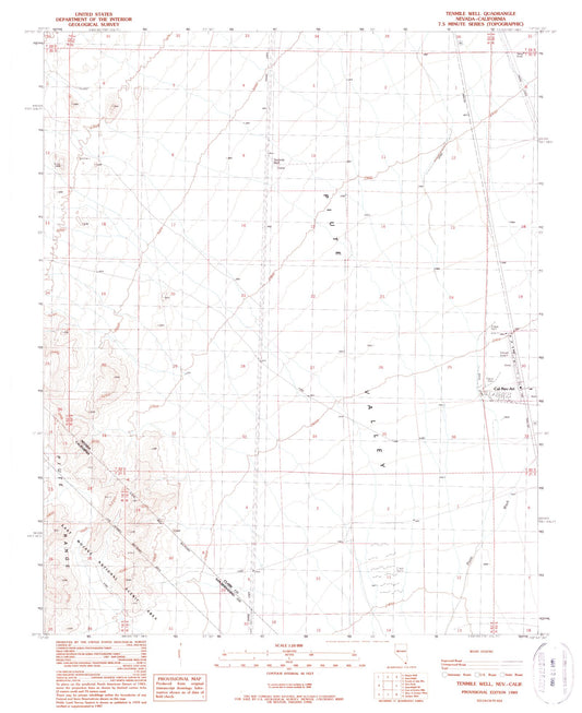 Classic USGS Tenmile Well Nevada 7.5'x7.5' Topo Map Image