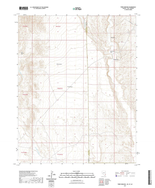 Terry Benches Nevada US Topo Map Image