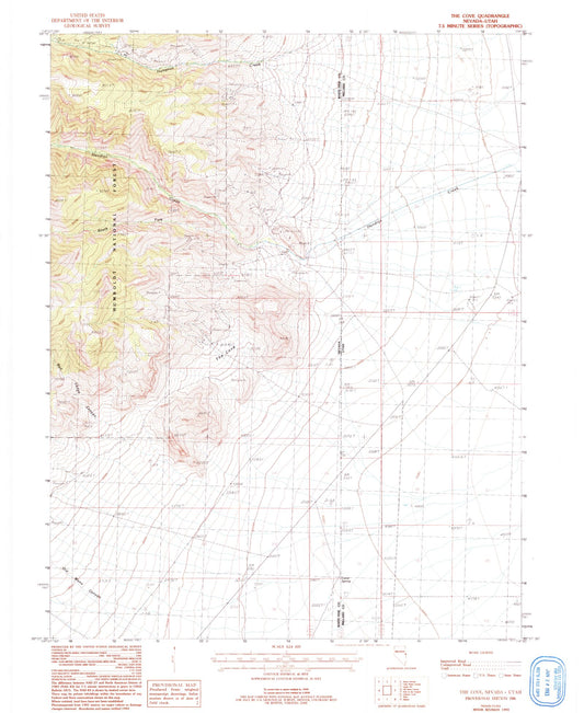 Classic USGS The Cove Nevada 7.5'x7.5' Topo Map Image