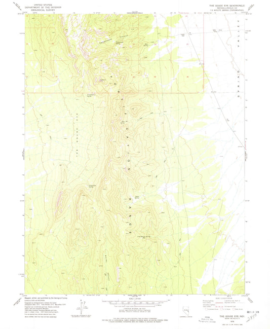 Classic USGS The Gouge Eye Nevada 7.5'x7.5' Topo Map Image