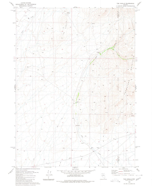 Classic USGS The Knolls Nevada 7.5'x7.5' Topo Map Image