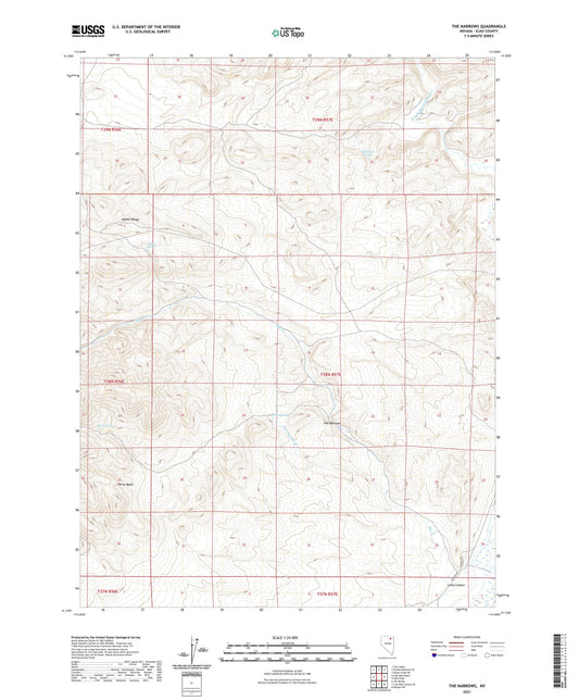The Narrows Nevada US Topo Map Image