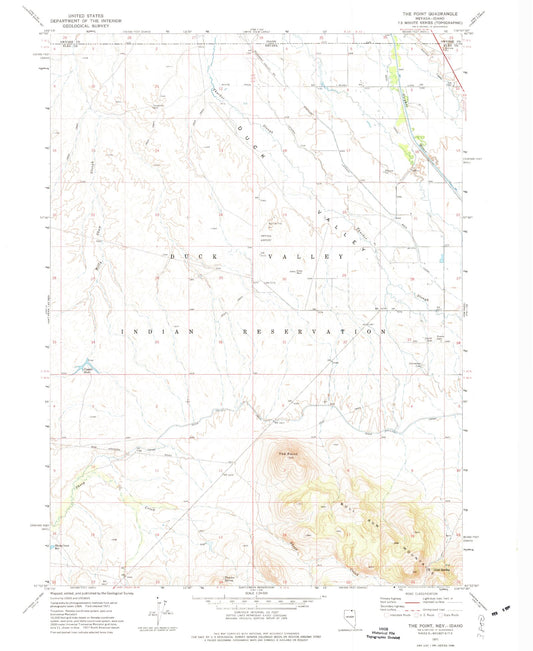 Classic USGS The Point Nevada 7.5'x7.5' Topo Map Image