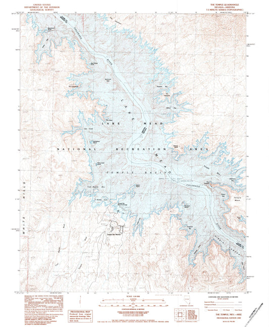 Classic USGS The Temple Nevada 7.5'x7.5' Topo Map Image