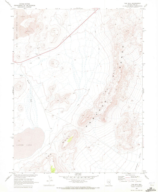 Classic USGS The Wall Nevada 7.5'x7.5' Topo Map Image