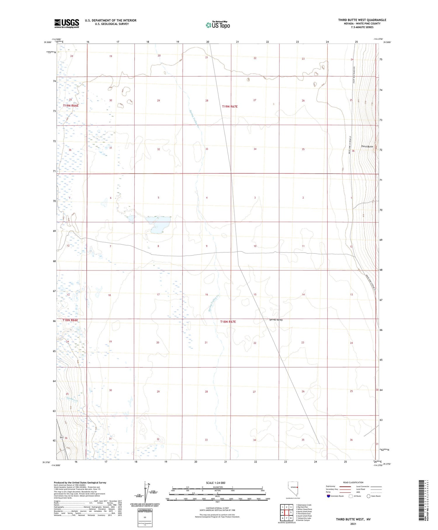 Third Butte West Nevada US Topo Map Image