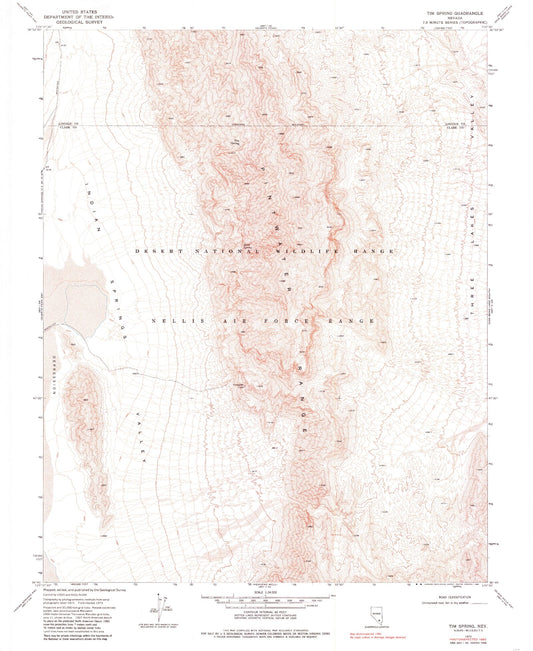 Classic USGS Tim Spring Nevada 7.5'x7.5' Topo Map Image