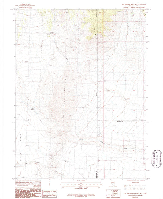 Classic USGS Tin Springs Mountain Nevada 7.5'x7.5' Topo Map Image