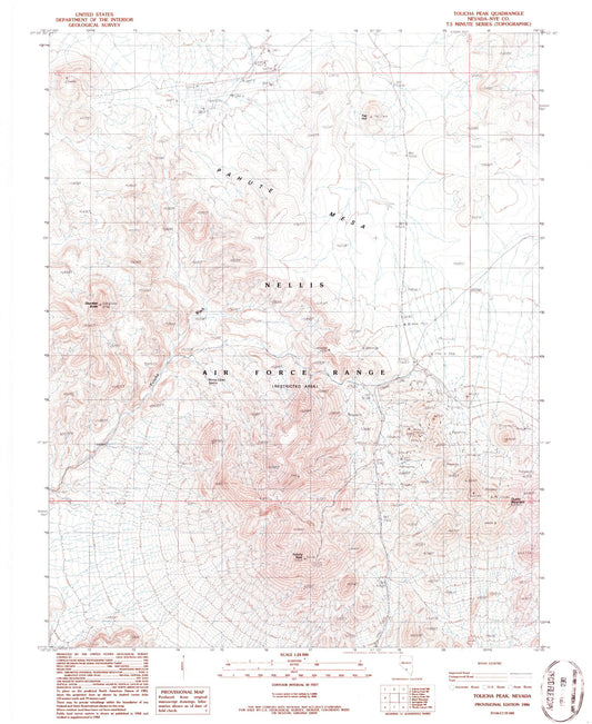 Classic USGS Tolicha Peak Nevada 7.5'x7.5' Topo Map Image