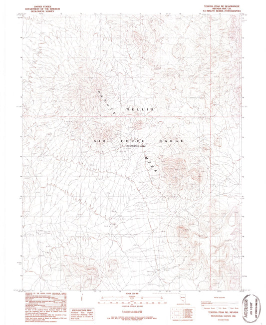 Classic USGS Tolicha Peak NE Nevada 7.5'x7.5' Topo Map Image