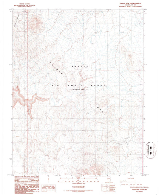 Classic USGS Tolicha Peak NW Nevada 7.5'x7.5' Topo Map Image