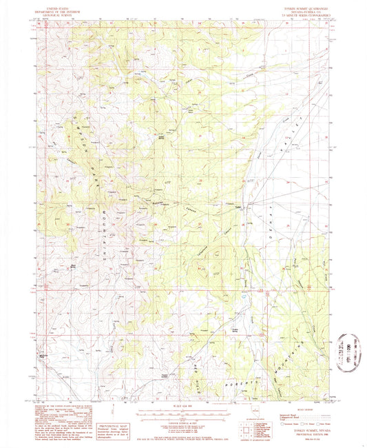 Classic USGS Tonkin Summit Nevada 7.5'x7.5' Topo Map Image