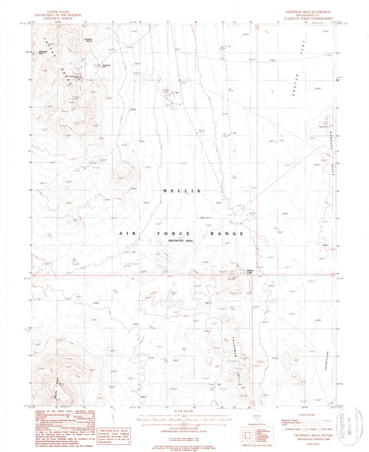 Classic USGS Trappman Hills Nevada 7.5'x7.5' Topo Map Image