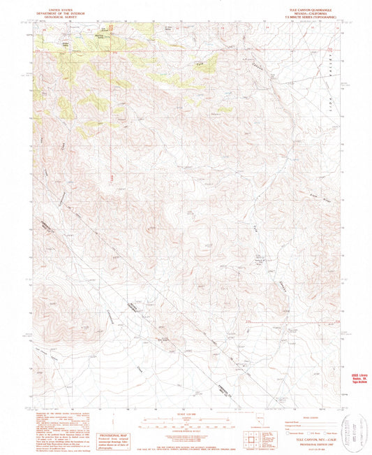 Classic USGS Tule Canyon Nevada 7.5'x7.5' Topo Map Image