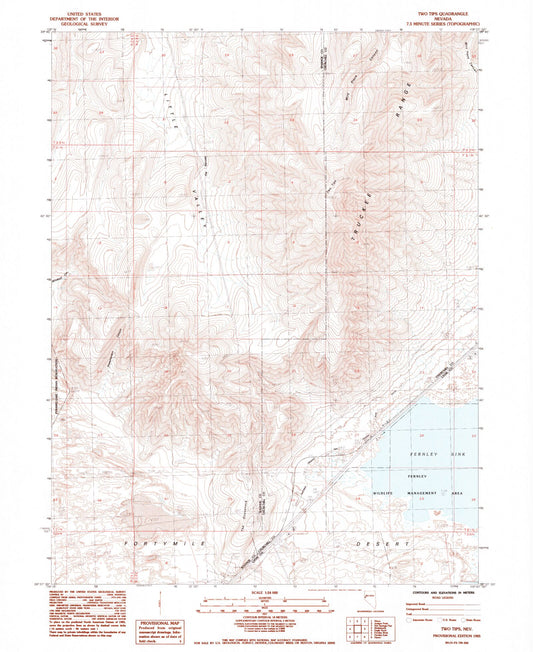 Classic USGS Two Tips Nevada 7.5'x7.5' Topo Map Image