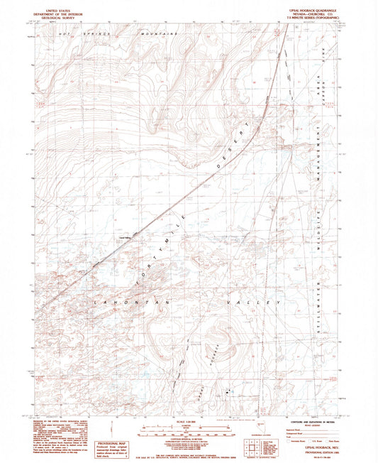 Classic USGS Upsal Hogback Nevada 7.5'x7.5' Topo Map Image