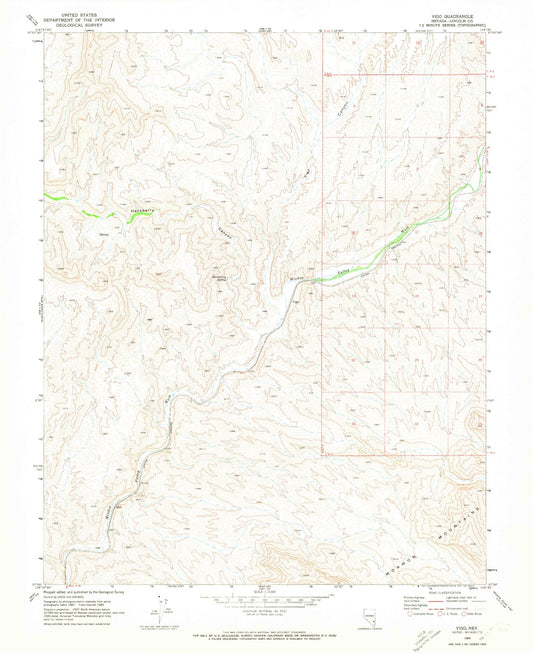 Classic USGS Vigo Nevada 7.5'x7.5' Topo Map Image